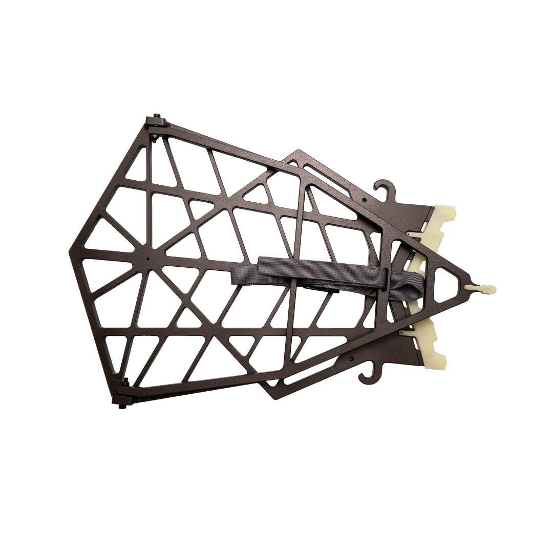 Full-size Kunai hybrid saddle platform and treestand folded for transport